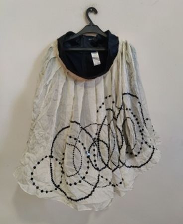Sintess White Blouse with Black Embellishments