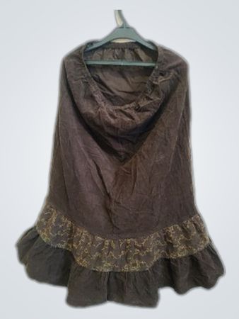 Brown Blouse with Ruffled Hem