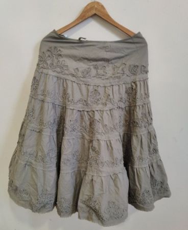 Gray Floral Skirt
