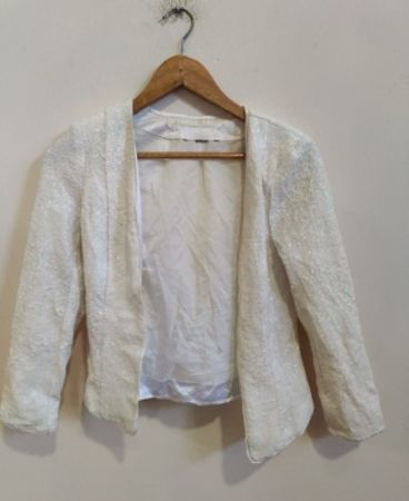 Unbranded White Boucle Blazer