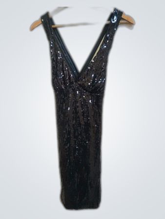 Diva Black Sequined Mini Dress