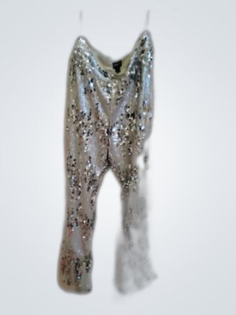 River Island Silver Sequin Flare Pants
