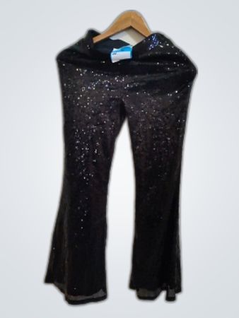 H&M Black Sequined Flared Pants