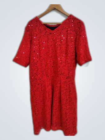 Red Sequined Dress