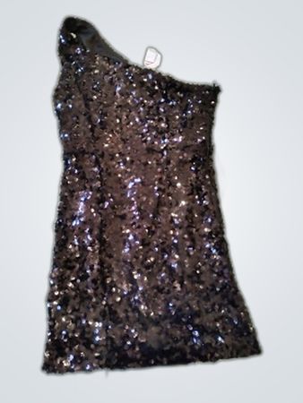 Atmosphere Black One-Shoulder Sequined Mini Dress