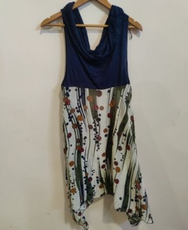 Blue and White Floral Dress