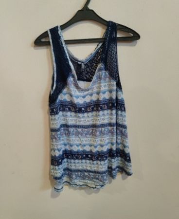 Blue and White Striped Tank Top