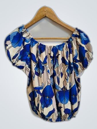 Blue Floral Blouse