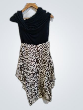 Black and Zebra Print Dress