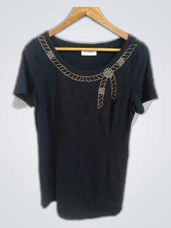 Féraud Paris Black Embellished T-Shirt