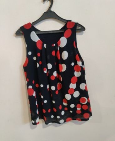 Polka Dot Sleeveless Blouse