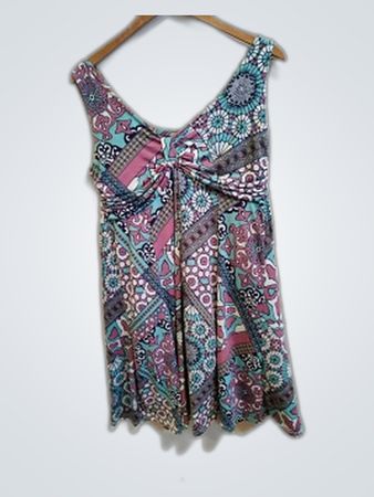 Multicolored Patterned Dress