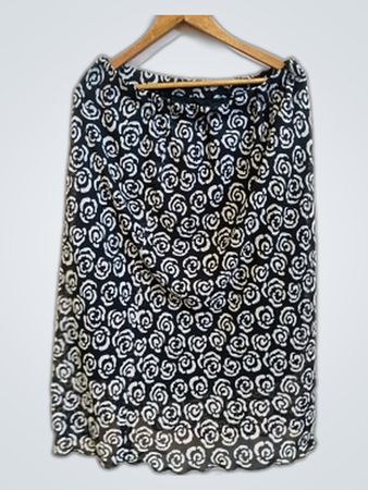 Black and White Floral Skirt