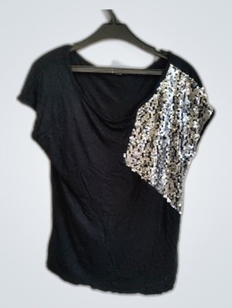 Vero Moda Black Sequin Shoulder Top