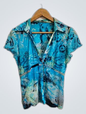 Blue Printed Blouse