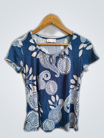 Camo Printed Short Sleeve Blouse