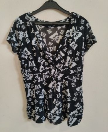 Black and White Butterfly Blouse