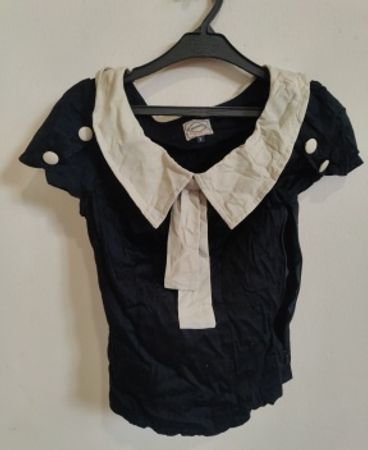 Black and White Collared Shirt