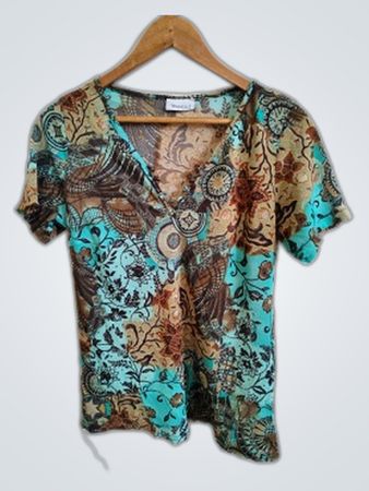 Yessica Women's Short Sleeve Printed Top