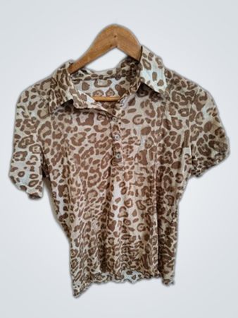 Brown Leopard Print Blouse