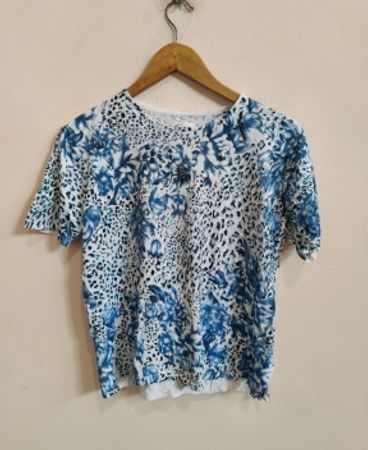 Blue and White Floral Shirt