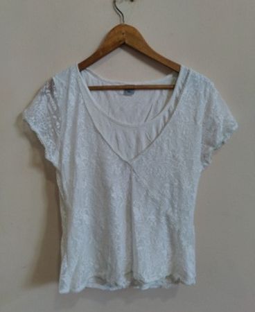 M&S White Lace Top