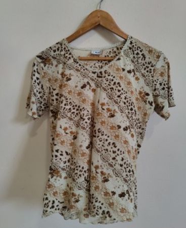 X-Mail Leopard Print Short-Sleeve Blouse