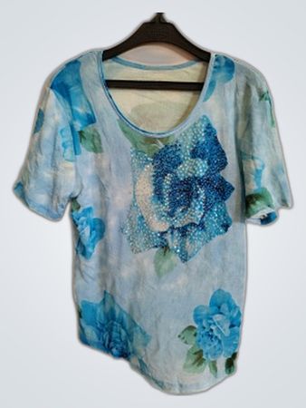 Blue Floral Short Sleeve Shirt