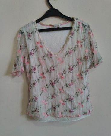 Lady Affairs Sheer Floral Blouse