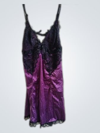 Purple and Black Lace Chemise