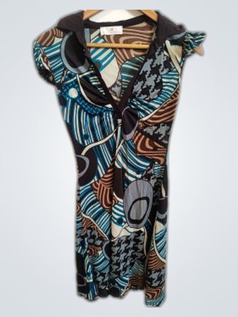 Multicolored Patterned Dress