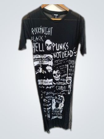 Black Graphic T-Shirt Dress
