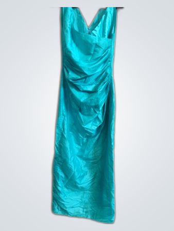 Teal Satin Dress