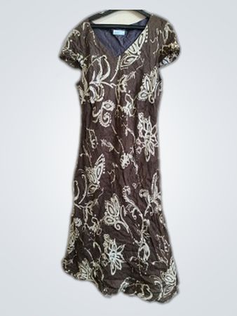 Brown and White Floral Dress
