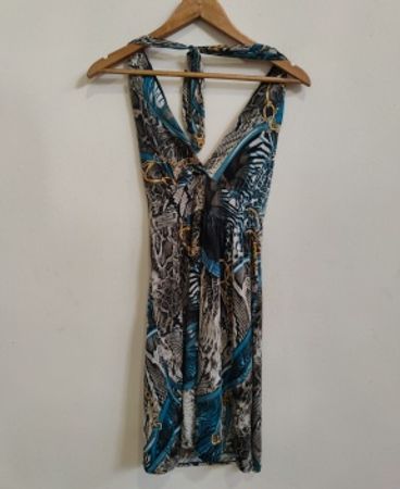 Blue and White Patterned Dress