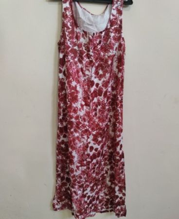 Red and White Floral Dress
