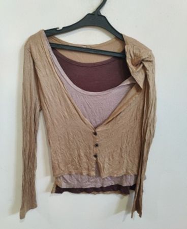 Unbranded Beige Satin Cardigan