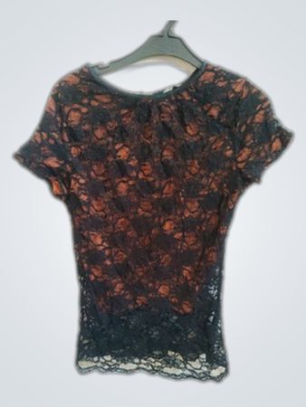 Atmosphere Black Lace Short Sleeve Top
