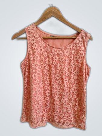 Pink Floral Sleeveless Top