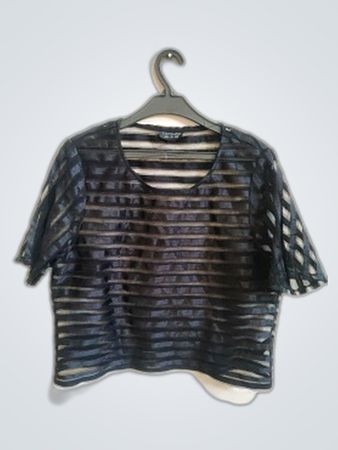 Topshop Black Mesh Blouse