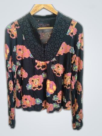 Free People Floral Lace Blouse