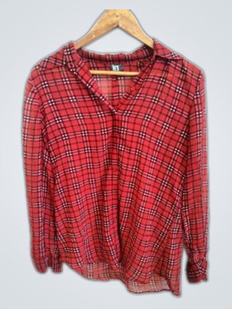 In Extenso Red Plaid Button-Down Shirt