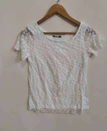 White Lace Trim Top
