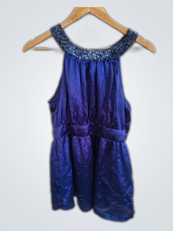 Topshop Purple Sequined Halter Top