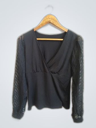 Unbranded Black Wrap Blouse