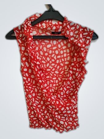 MNG Red and White Polka Dot Top