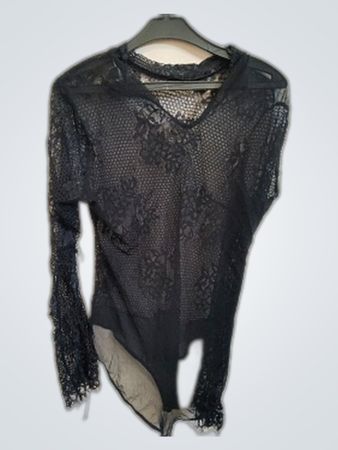 New Look Black Lace Long-Sleeve Bodysuit