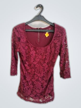 Bershka Maroon Lace Top