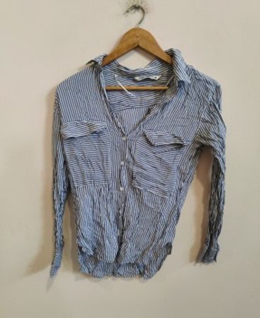 Zara Striped Long-Sleeve Button-Down Shirt