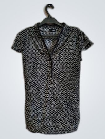 Next Black Geometric Print Short Sleeve Blouse